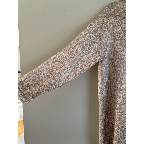 Eileen Fisher Prism Print Silk/Organic Cotton Long Sleeve Brown Dress NEW [jb] - Picture 9 of 10